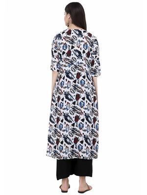 printed a-line kurta - 16005938 - Standard Image - 3