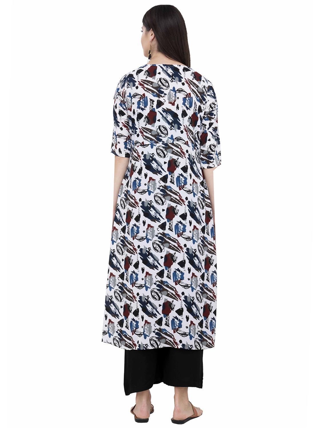 printed a-line kurta - 16005938 - Zoom Image - 3