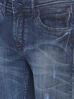 blue light washed ripped denim jeans - 16005962 - Standard Image - 5