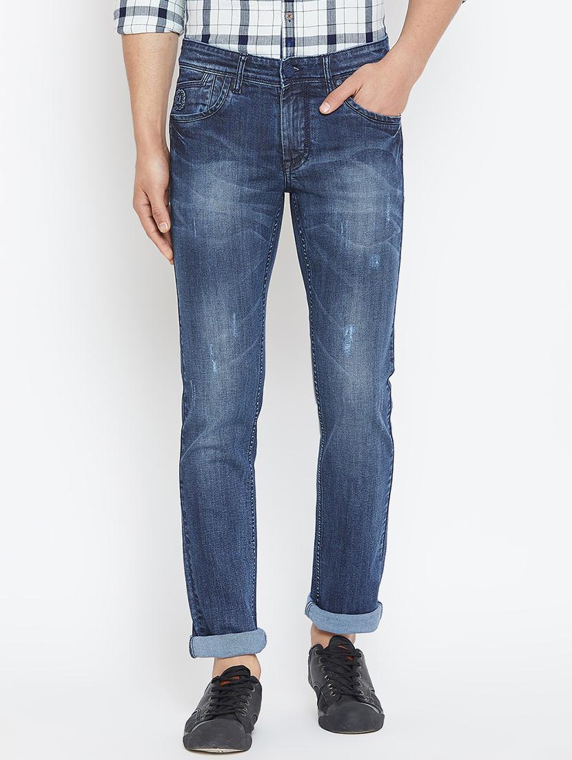 blue light washed ripped denim jeans - 16005962 - Zoom Image - 1