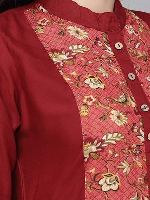 flared solid kurta - 16006062 - Standard Image - 4