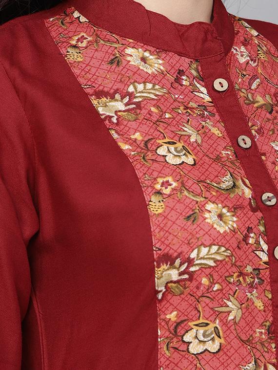 flared solid kurta - 16006062 - Zoom Image - 4