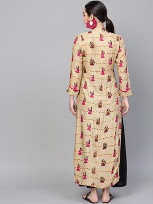 printed straight kurta - 16006072 - Standard Image - 3