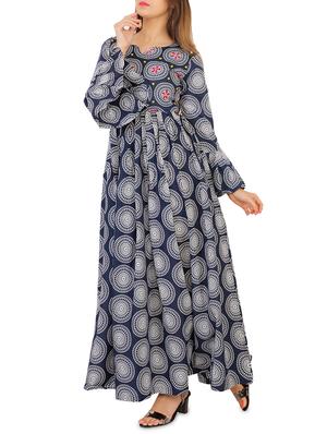printed bell sleeves flared kurta - 16006160 - Standard Image - 2