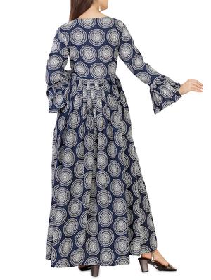 printed bell sleeves flared kurta - 16006160 - Standard Image - 3