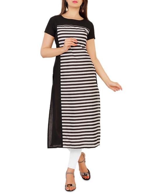 stripes straight kurta - 16006161 - Standard Image - 1