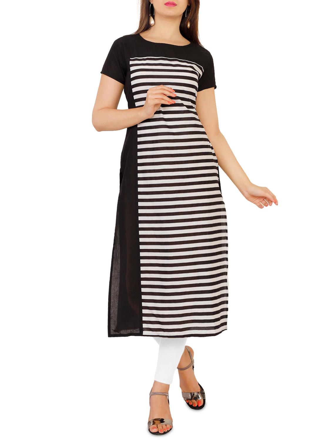 stripes straight kurta - 16006161 - Zoom Image - 1