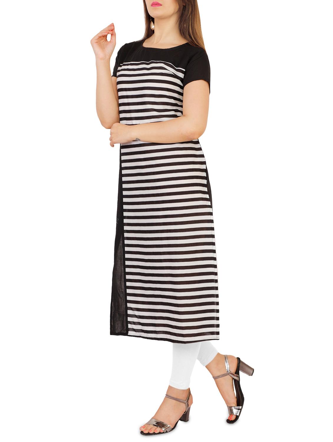 stripes straight kurta - 16006161 - Zoom Image - 2