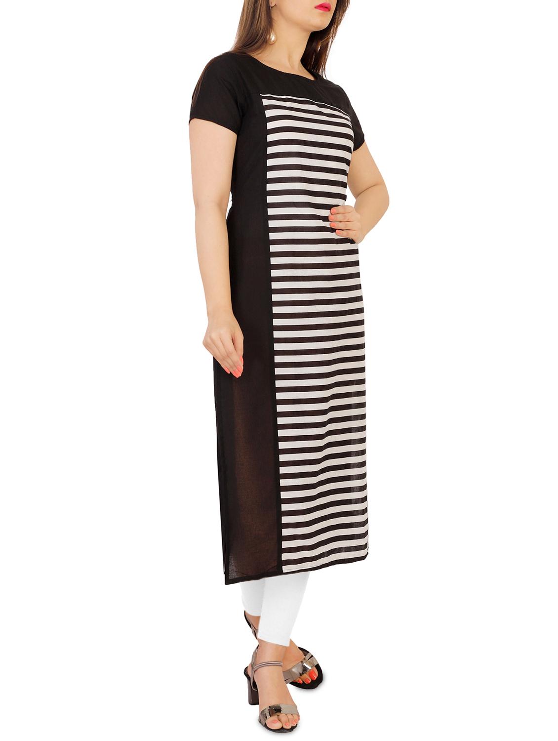 stripes straight kurta - 16006161 - Zoom Image - 3