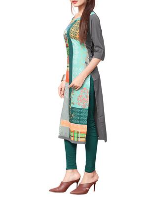printed straight kurta - 16006231 - Standard Image - 2