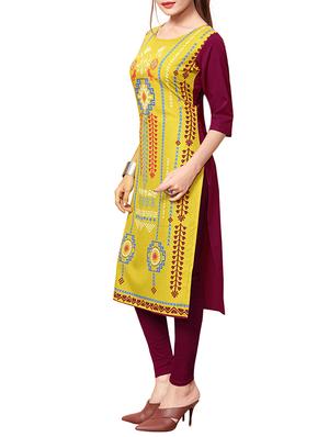 printed straight kurta - 16006238 - Standard Image - 2