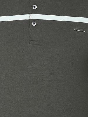olive green cotton blend polo t-shirt - 16006604 - Standard Image - 4