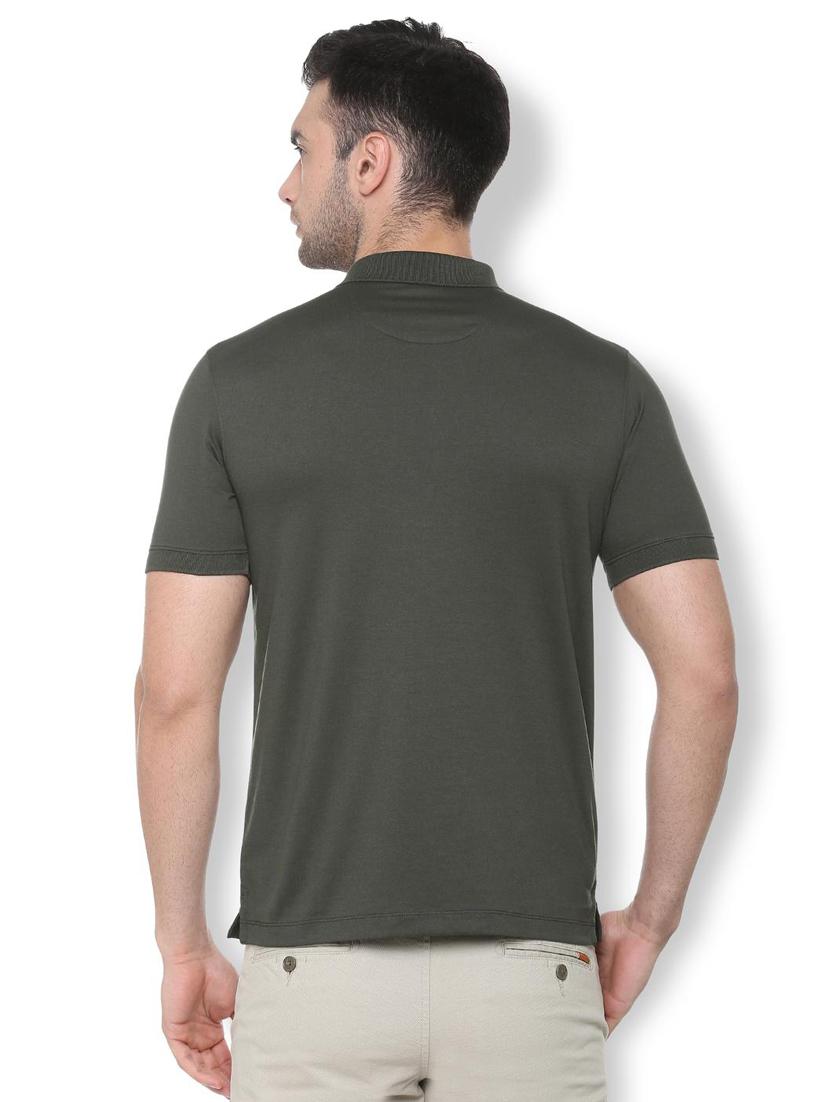 olive green cotton blend polo t-shirt - 16006604 - Zoom Image - 2