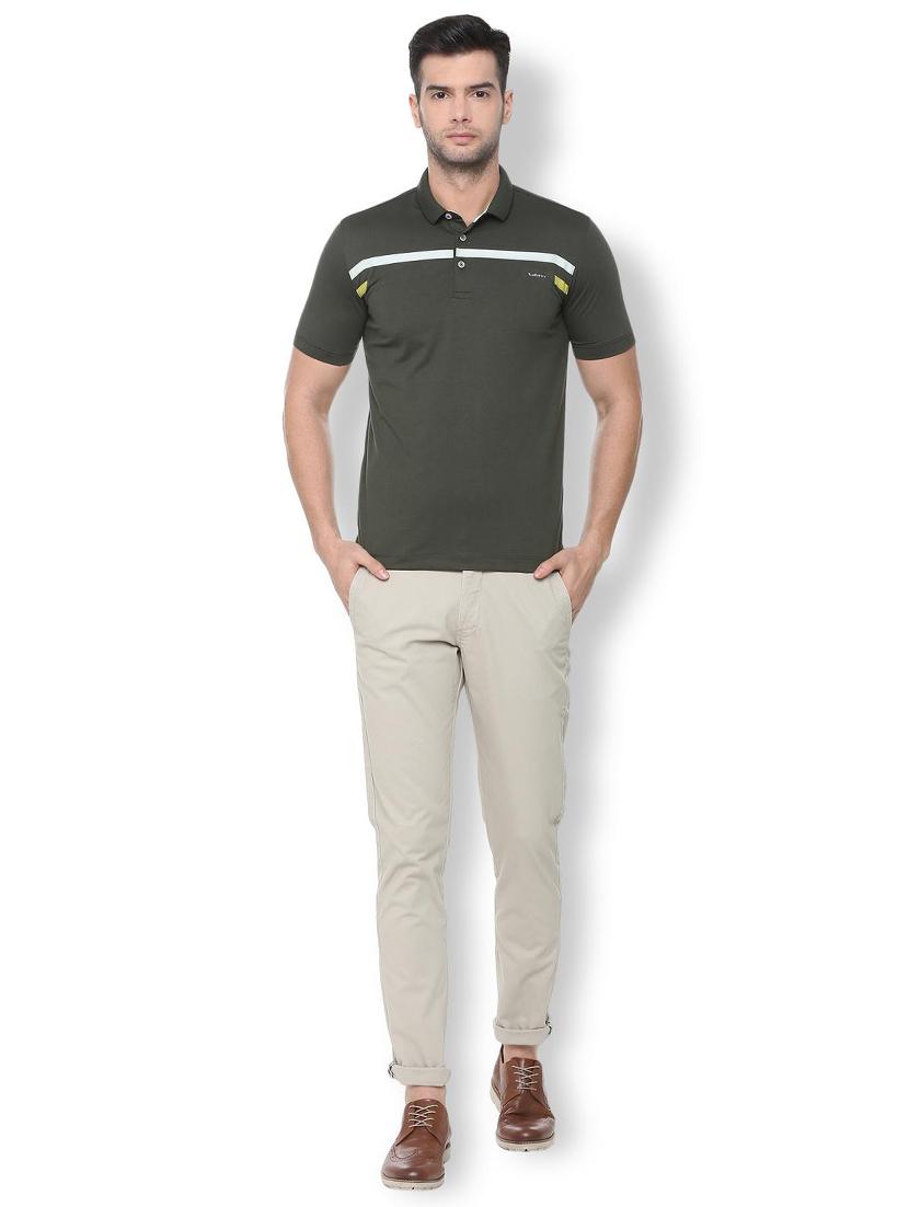 olive green cotton blend polo t-shirt - 16006604 - Zoom Image - 3