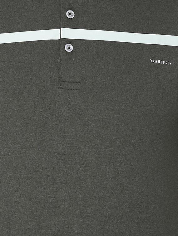 olive green cotton blend polo t-shirt - 16006604 - Zoom Image - 4