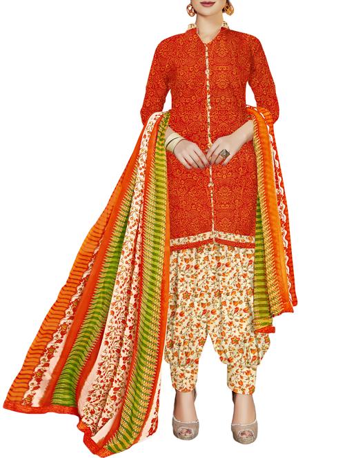 straight printed unstitched suit - 16006635 - Standard Image - 1