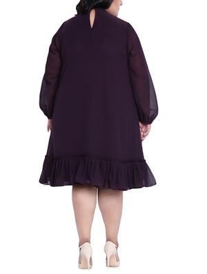 ruffled hem embellished plus a-line dress - 16006739 - Standard Image - 3