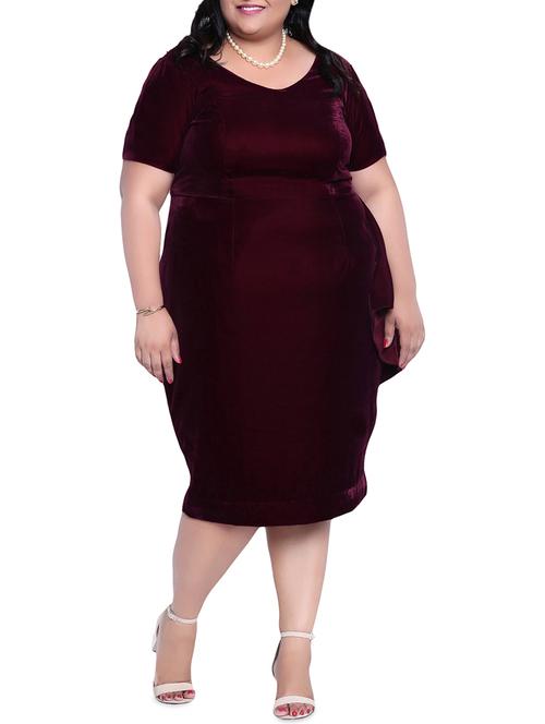 ruffle detail plus bodycon dress - 16006740 - Standard Image - 1