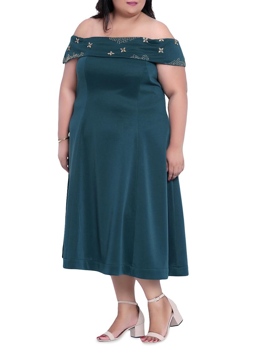 embellished off shoulder plus a-line drses - 16006742 - Zoom Image - 2