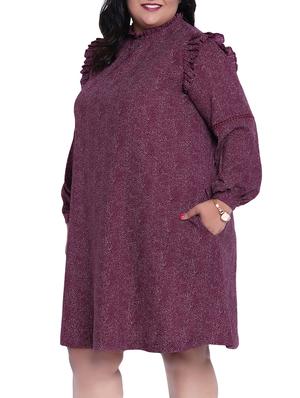 ruffle detail plus a-line dress - 16006751 - Standard Image - 2