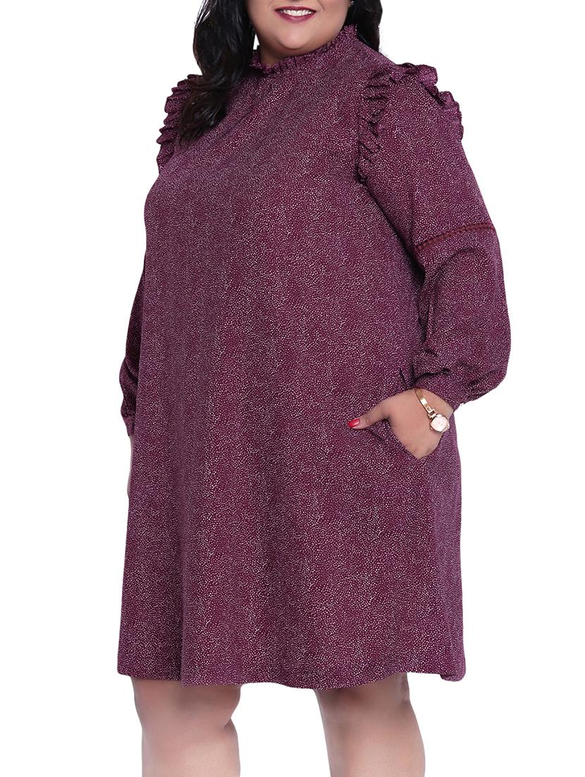 ruffle detail plus a-line dress - 16006751 - Zoom Image - 2