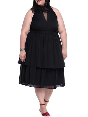 mock neck plus layered dress - 16006784 - Standard Image - 2