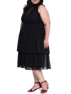 mock neck plus layered dress - 16006784 - Standard Image - 3