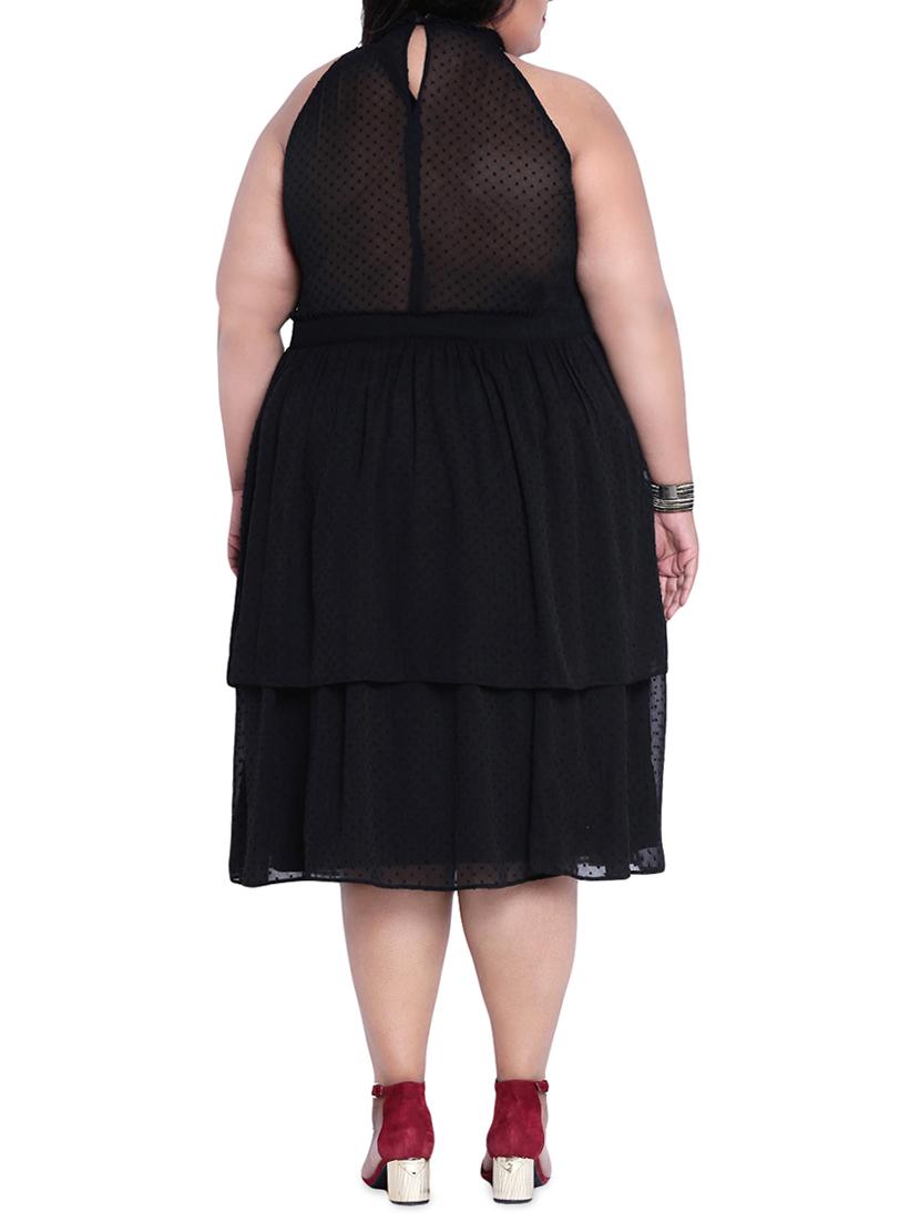 mock neck plus layered dress - 16006784 - Zoom Image - 1