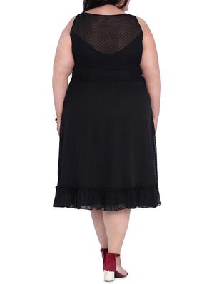 ruffled hem plus a-line dress - 16006785 - Standard Image - 3