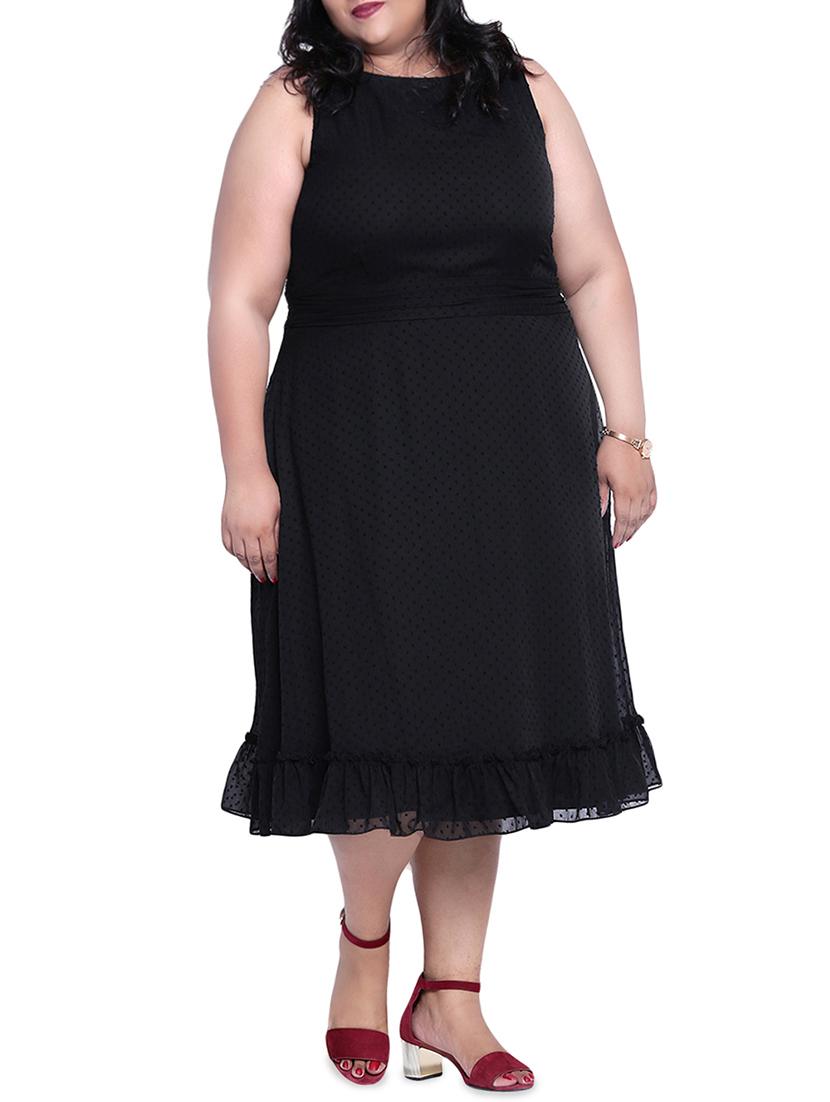 ruffled hem plus a-line dress - 16006785 - Zoom Image - 1