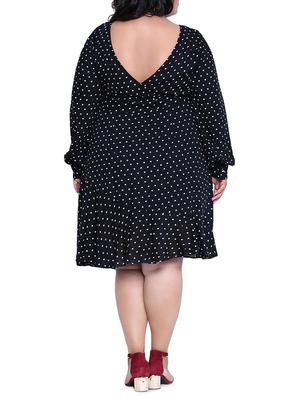 heart print plus a-line dress - 16006788 - Standard Image - 3