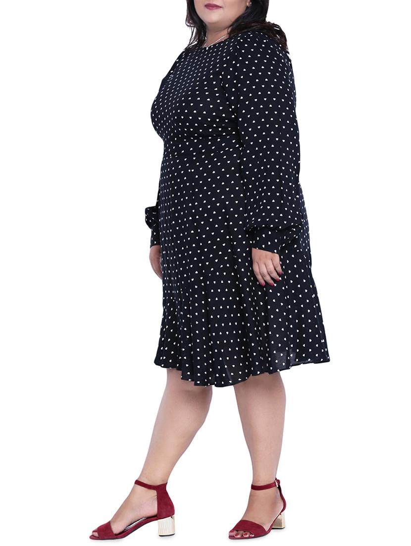 heart print plus a-line dress - 16006788 - Zoom Image - 2