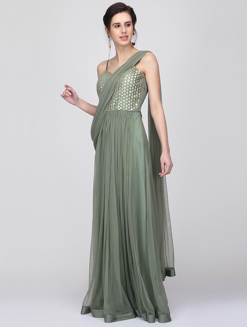 embellished flared gown - 16007034 - Zoom Image - 2
