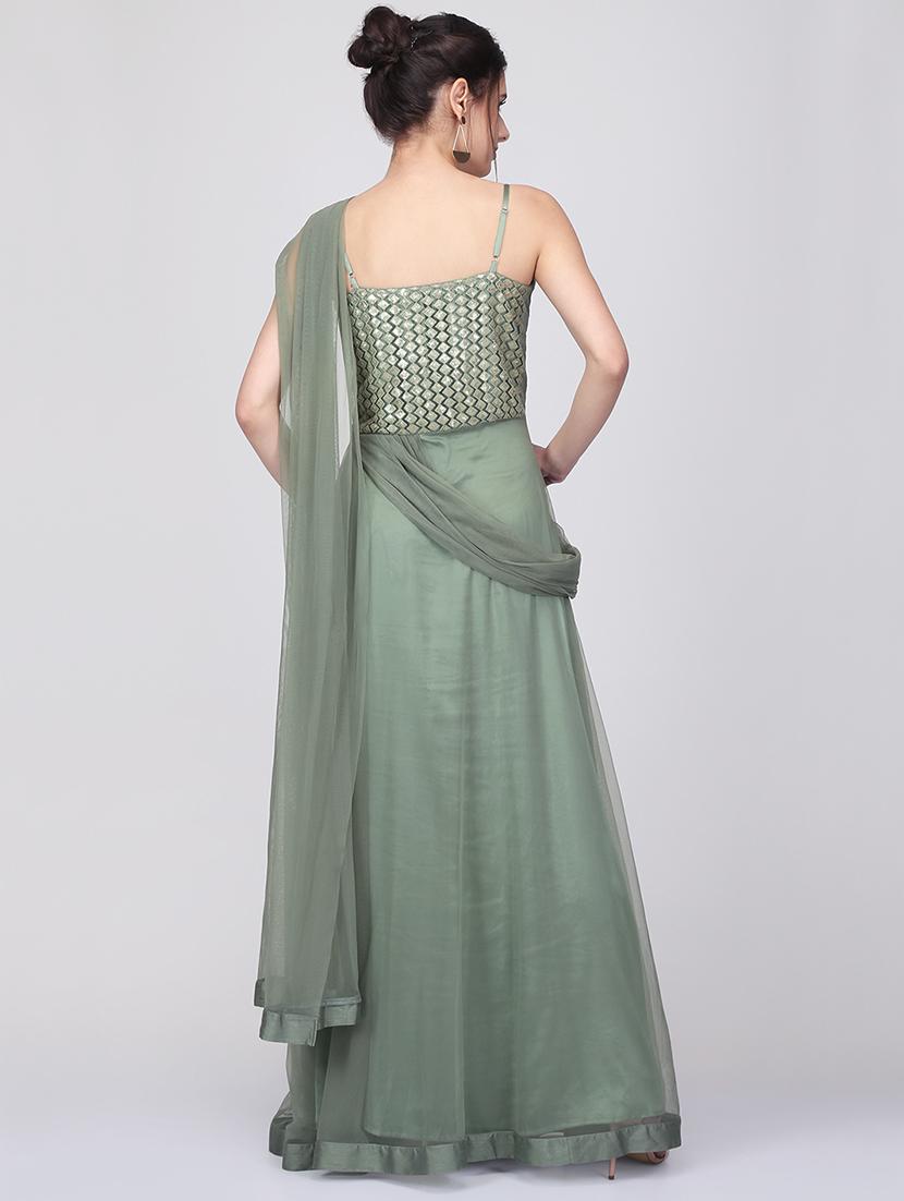 embellished flared gown - 16007034 - Zoom Image - 3