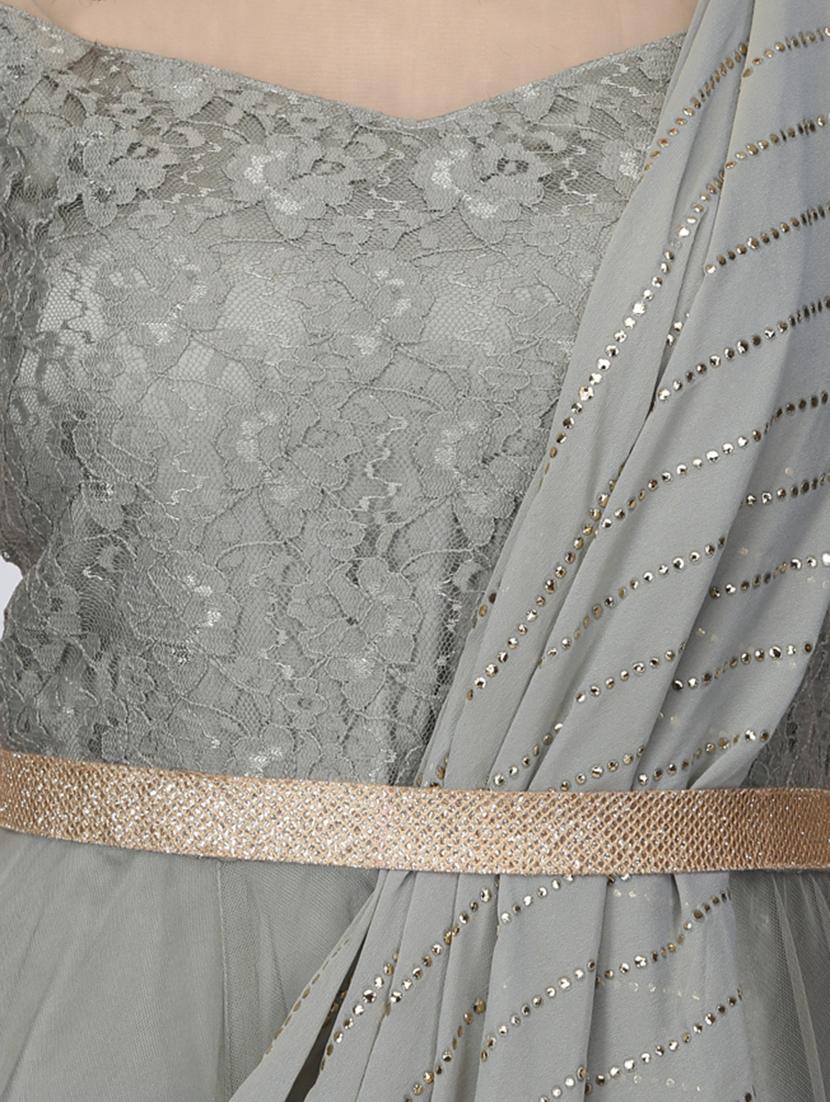 embellished cowl drape gown - 16007036 - Zoom Image - 4