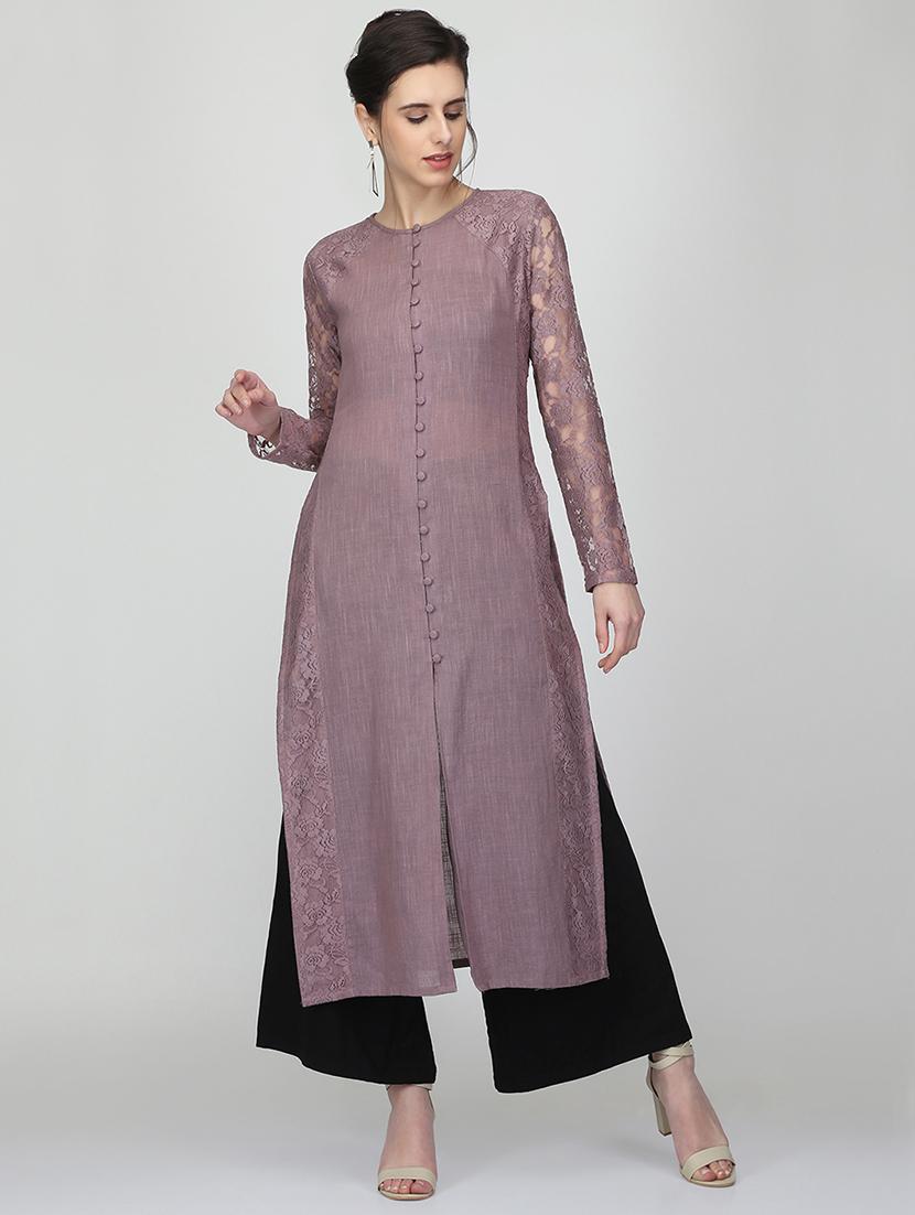 solid straight kurta - 16007039 - Zoom Image - 1