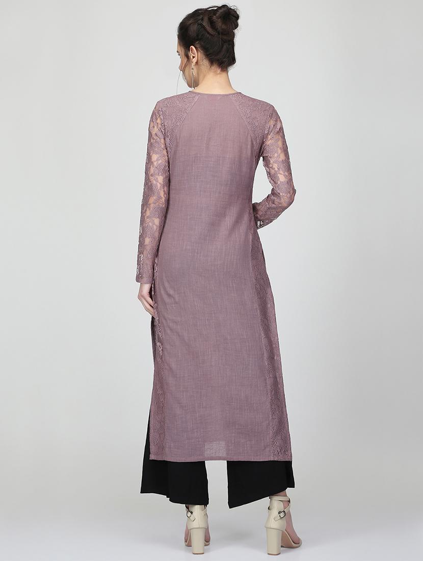 solid straight kurta - 16007039 - Zoom Image - 3