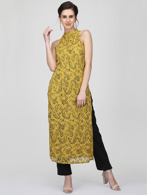 printed straight kurta - 16007045 - Standard Image - 1