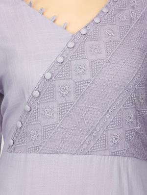 solid a-line kurta - 16007046 - Standard Image - 4
