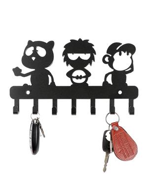 sehaz artworks decorative metel 7 hooks wall keyholder 3_idiots for kitchen utensil, bathroom towel hooks hat rack - 16007171 - Standard Image - 2