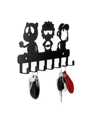 sehaz artworks decorative metel 7 hooks wall keyholder 3_idiots for kitchen utensil, bathroom towel hooks hat rack - 16007171 - Standard Image - 3