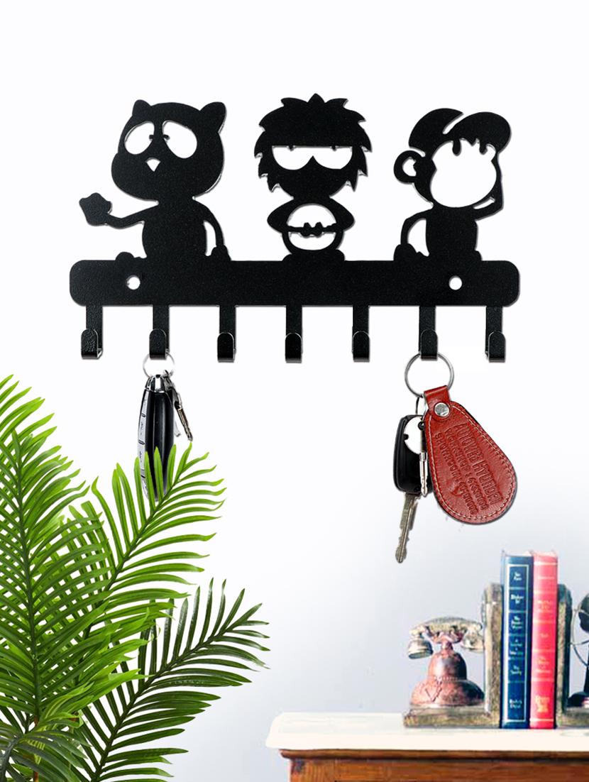 sehaz artworks decorative metel 7 hooks wall keyholder 3_idiots for kitchen utensil, bathroom towel hooks hat rack - 16007171 - Zoom Image - 1