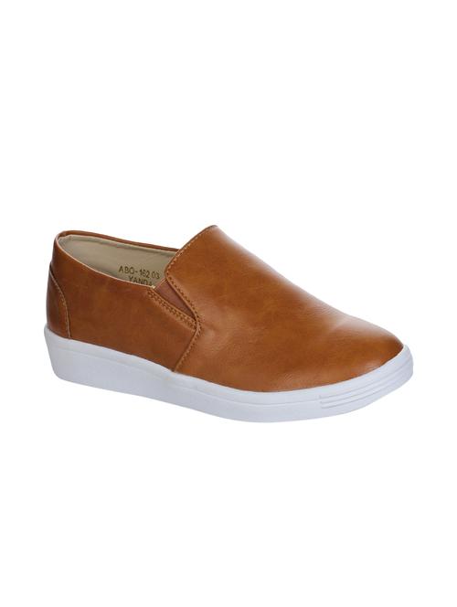 brown slip on casual shoes - 16007281 - Standard Image - 1