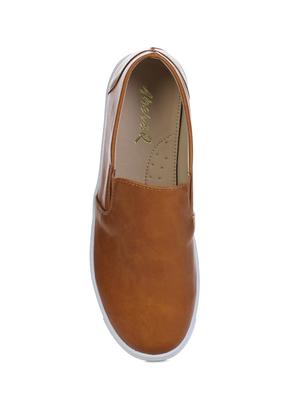 brown slip on casual shoes - 16007281 - Standard Image - 4