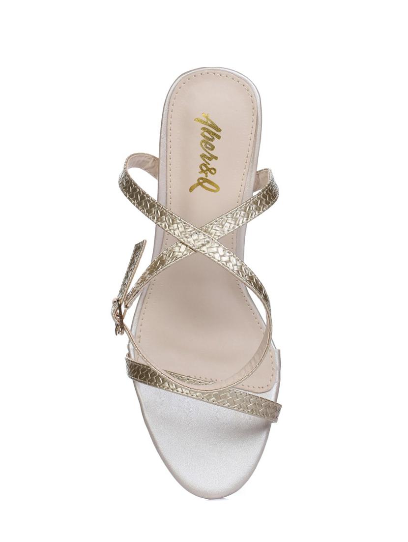 gold ankle strap sandals - 16007361 - Zoom Image - 4