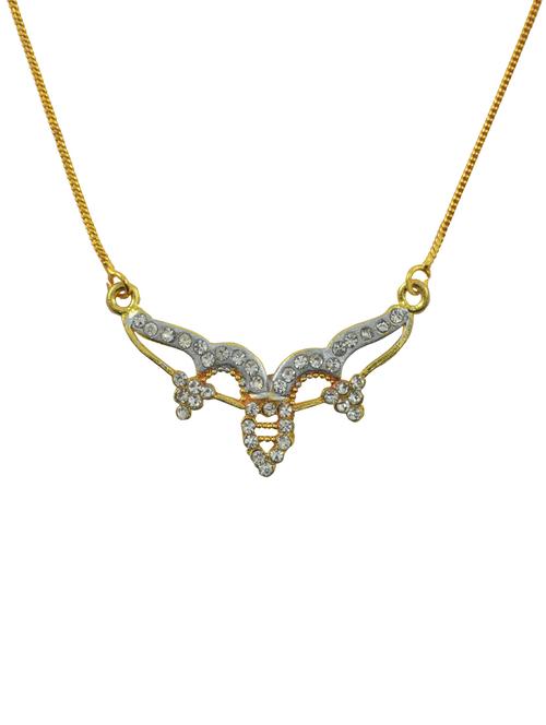 gold metal short necklace - 16007431 - Standard Image - 1