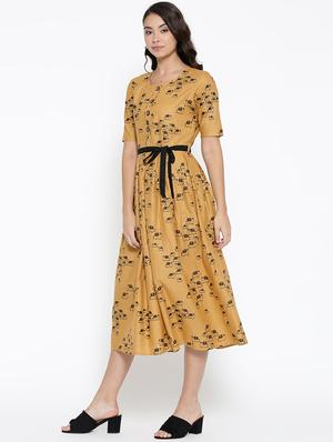 flared printed dress - 16007471 - Standard Image - 2