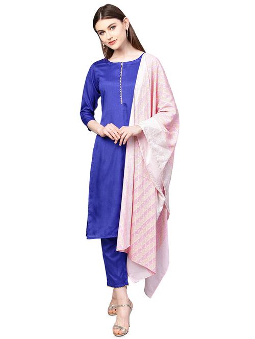 straight solid suit set - 16007842 - Very Small Image - 1