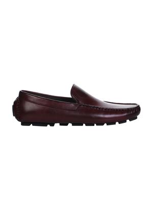 maroon leather slip on loafers - 16007862 - Standard Image - 2