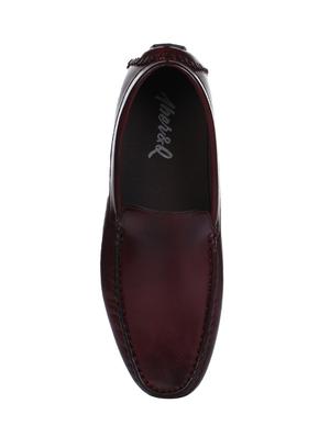 maroon leather slip on loafers - 16007862 - Standard Image - 4